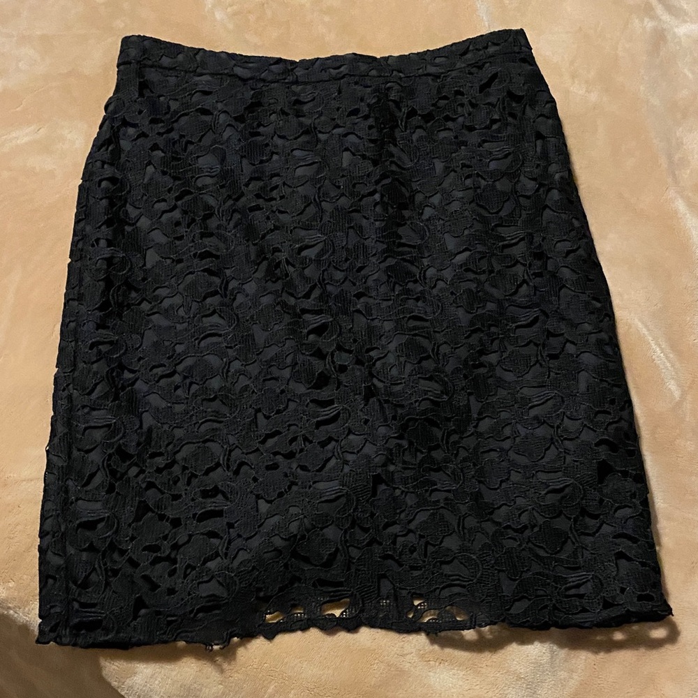 J. Crew Black Lace Skirt Sz 6